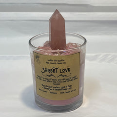 Rose Quartz and candle
